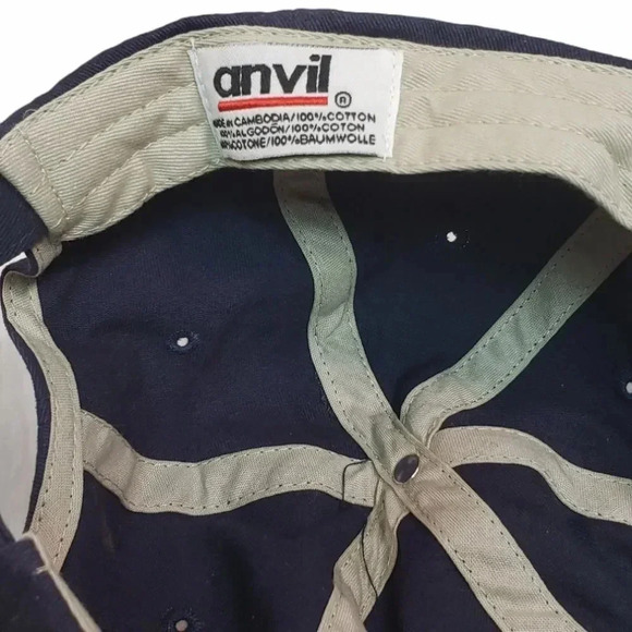 Anvil 100% Cotton Navy Baseball Cap - Picture 2 of 2